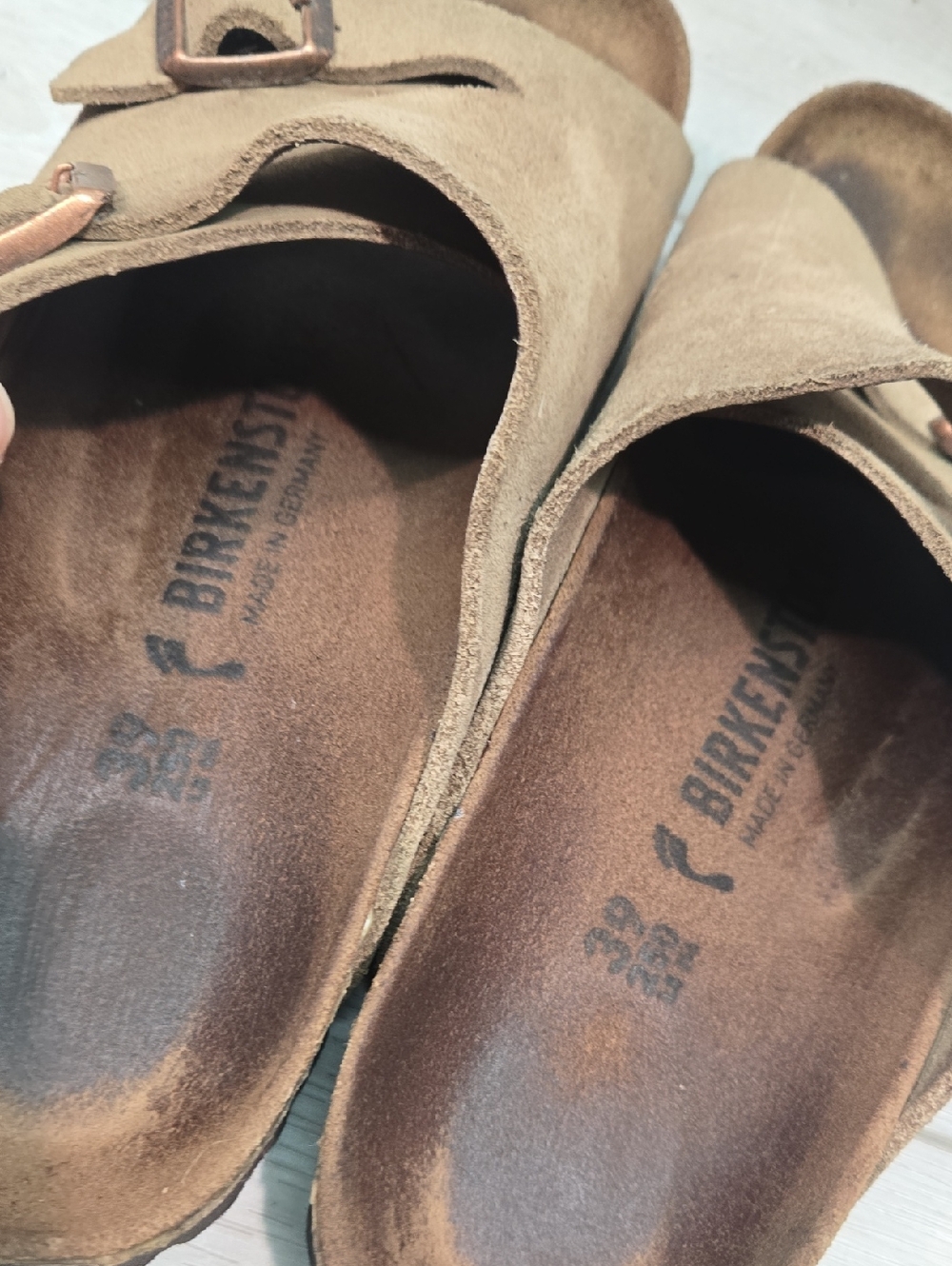 Birkenstock Women Zurich Suede Double-Buckle Slide Sandals Shoes Sz 39/8 Narrow - Picture 5 of 12